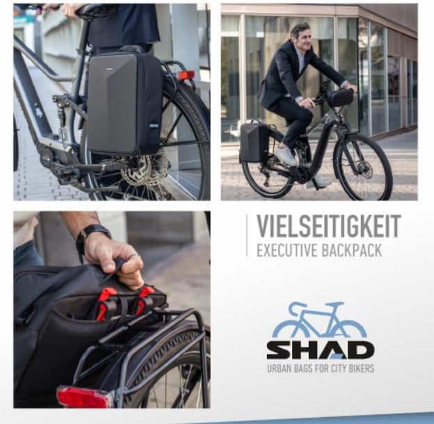 SHAD Bikes - gepäckträgertasche Rucksack Executive Backpack 12L - Fahrradtasche Rucksack Gepäckträge