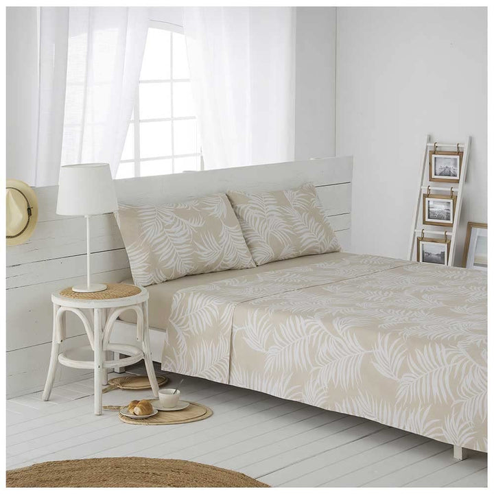 COTTON ARTean Bettwäsche-Set aus Bio-Baumwolle, Beige, 150 x 190/200 cm, 100 % Bio-Baumwolle. Cama 1