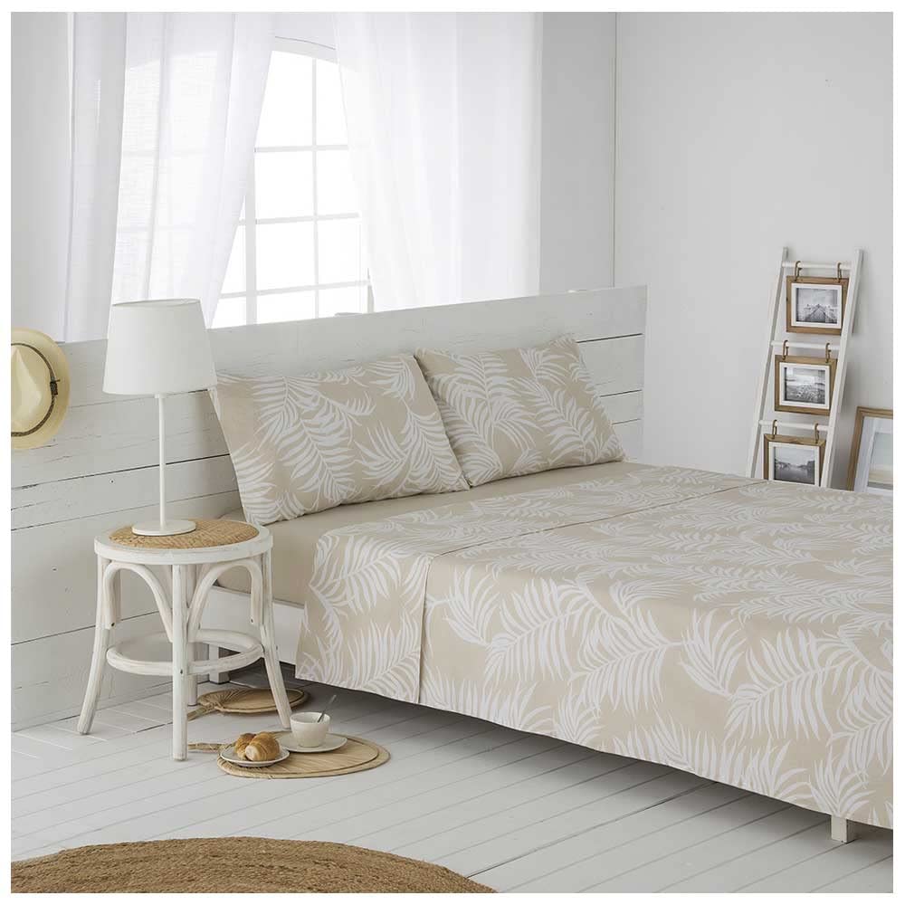 COTTON ARTean Bettwäsche-Set aus Bio-Baumwolle, Beige, 135 x 190/200 cm, 100 % Bio-Baumwolle. Cama 1