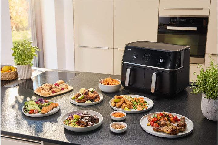 Braun TwinCook 5 TD5030IBK, Heissluftfritteuse mit 10L Fassungsvermögen, 80-200°, PFAS-freie Keramik