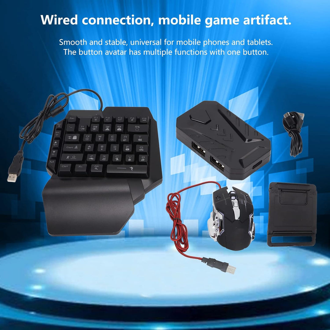 ciciglow Einhand Gaming Tastatur und Maus Kombination, Tastatur und Mauskonverter Set, ohne Emulator