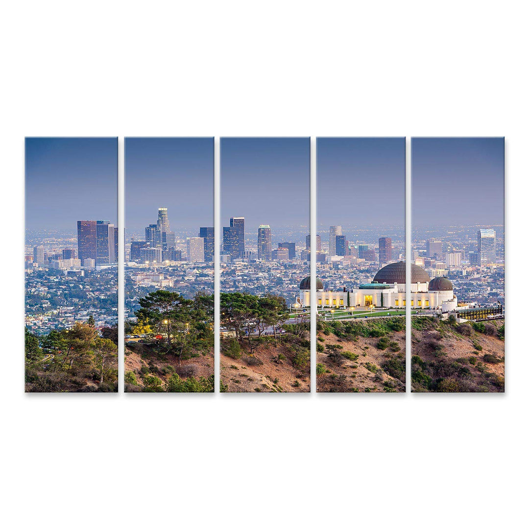 islandburner Bild auf Leinwand Los Angeles Kalifornien Usa Stadtzentrum Skyline Von Griffith Park Bi