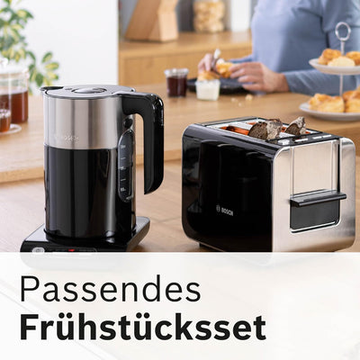 Bosch Toaster Styline TAT8613N, integrierter Brötchenaufsatz, Liftfunktion, Auftaufunktion, Abschalt