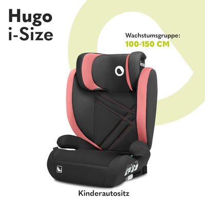 LIONELO HUGO I-SIZE Kinderautositz, Gruppe 2 3, von 100–150 cm, ISOFIX-Installation, verstellbare Ko