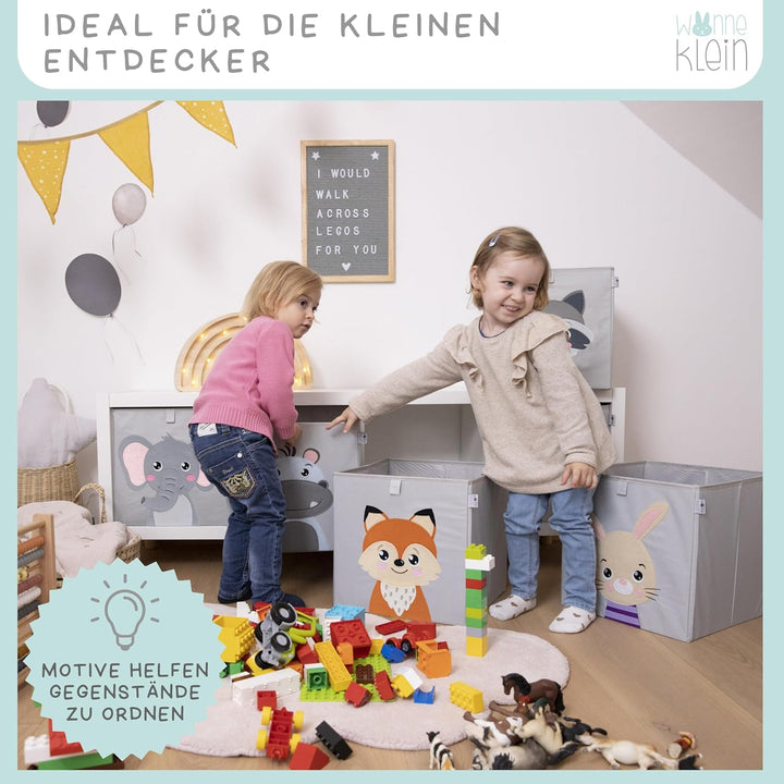 wonneklein Aufbewahrungsbox Kinder für Kallax Regal I Einsatz Kinderregal I Faltbox 33x33x33 Kinderz