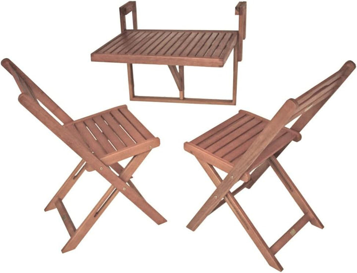 Garden Pleasure Balkon-Hängetisch Berkeley Beistelltische für den Patio, Holz, Schwarz