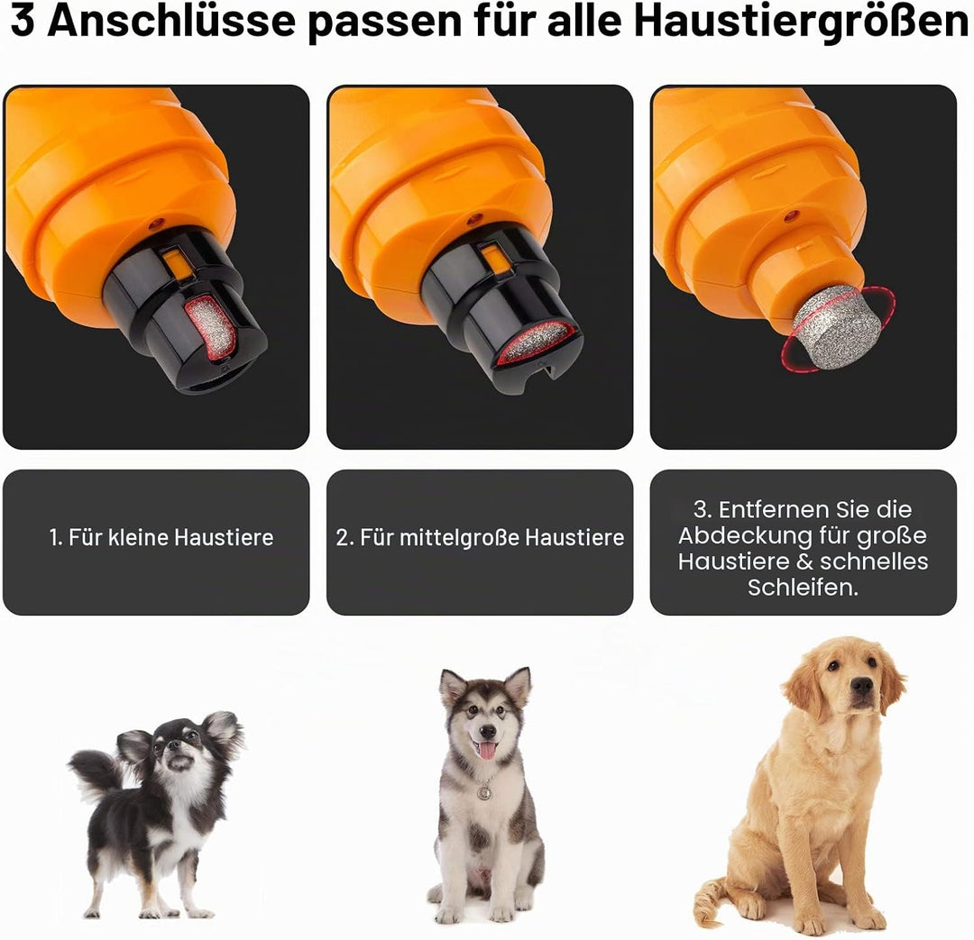 Casfuy Krallenschleifer für Hunde mit 2 LED-Leuchten – 2 Geschwindigkeiten, leiser, leistungsstarker