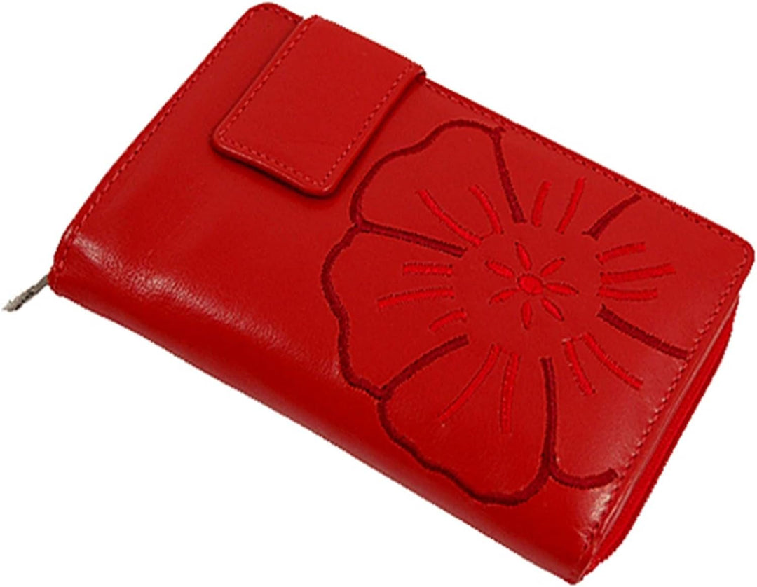 GoBago Branco Leder Damen Geldbörse Portemonnaie Geldbeutel (Rot), Rot