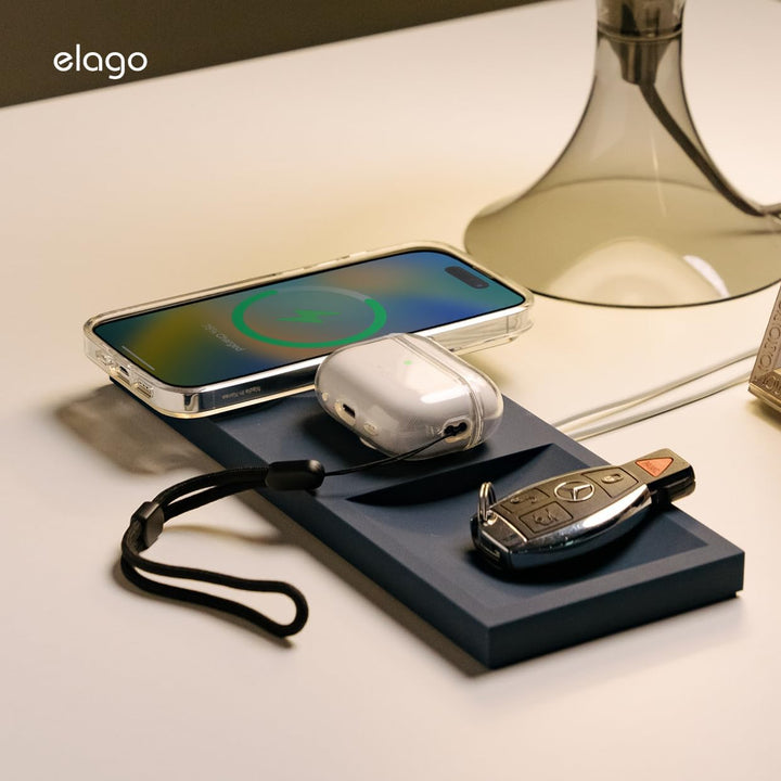 elago Ladeschale Duo Kompatibel mit MagSafe Ladegerät, Kompatibel mit iPhone 15, 14, 13, 12 Serie, K