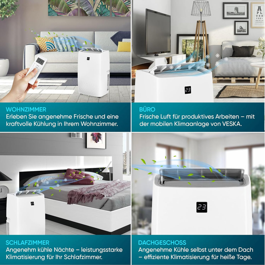 Klimaanlage Mobil 12000 BTU/h (3.500 Watt) - Mobiles Klimagerät 4in1 mit WiFi/App Monoblock Kältemit