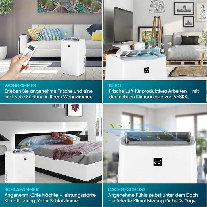Klimaanlage Mobil 12000 BTU/h (3.500 Watt) - Mobiles Klimagerät 4in1 mit WiFi/App Monoblock Kältemit
