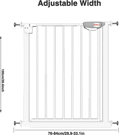 UBRAVOO Babygitter für Türen und Treppen, Höhe 100 cm, Sicherheits-Haustiergitter, Spannungstyp,auto