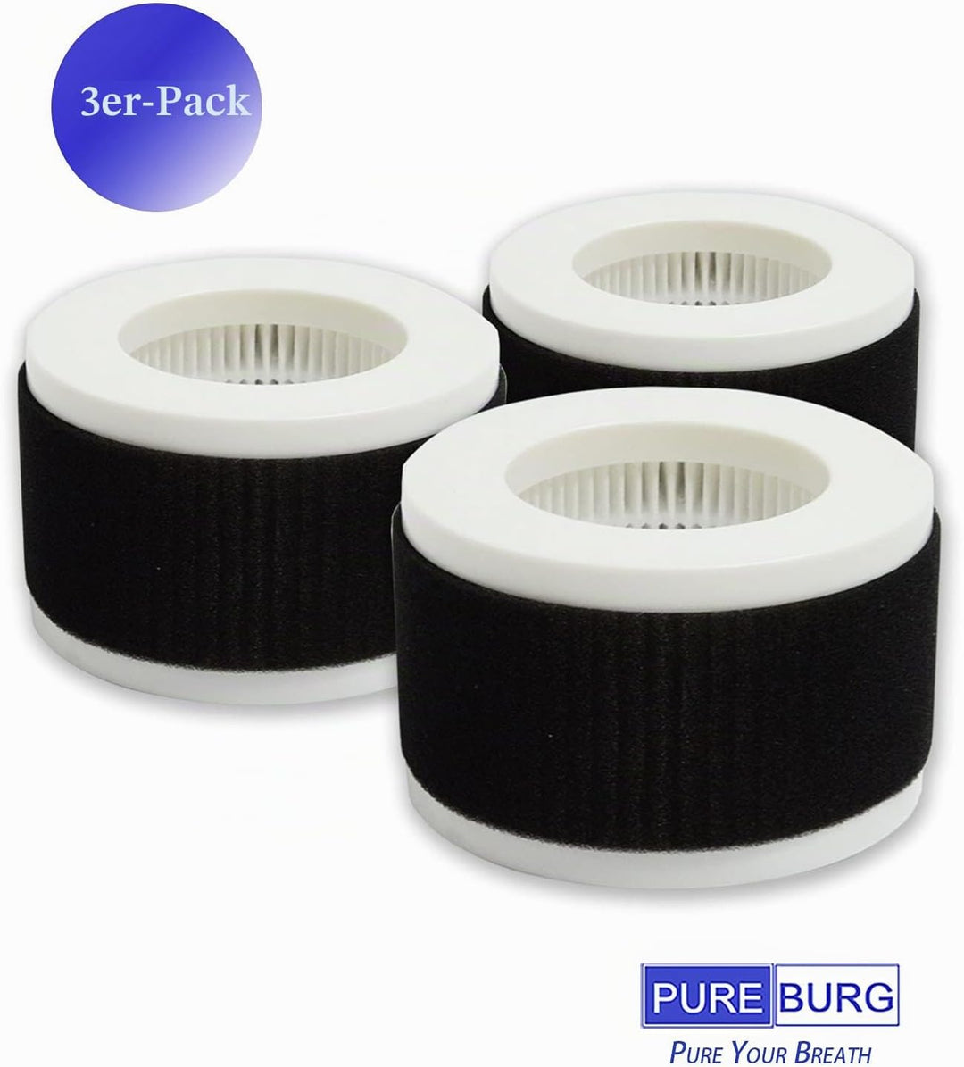PUREBURG PB-P02F Ersatz-Filter kompatibel mit Pro Breeze PB-P02 Mini-Luftreiniger,Aktivkohle und Tru