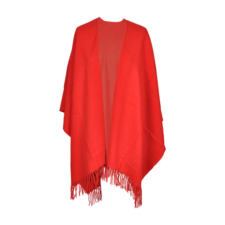 Toutacoo, Grosser Poncho mit Fransen - Damen - 05-rot, 05-rot