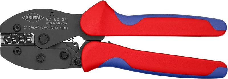 Knipex PreciForce® Crimpzange brüniert, mit Mehrkomponenten-Hüllen 220 mm 97 52 34