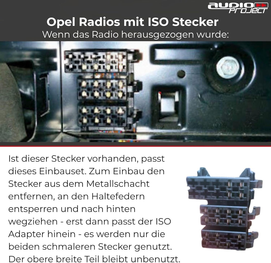 Audioproject A189 - Autoradio Einbauset Radioblende - kompatibel mit Opel Corsa C Combo Omega B Astr