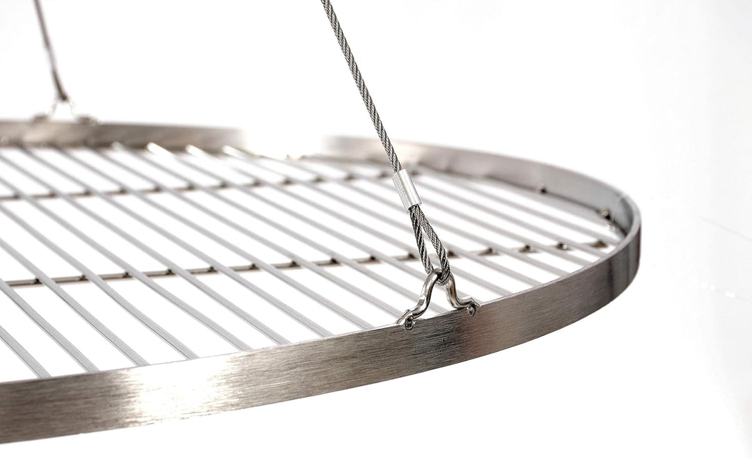 80 cm Premium Grillrost Edelstahl für Schwenkgrill 3 Bein BBQ Grill Rost mit Seil