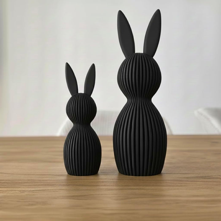 Scandi Osterhase 3D Deko – Minimalistische Osterdekoration im skandinavischen Design – Gerippte Ober