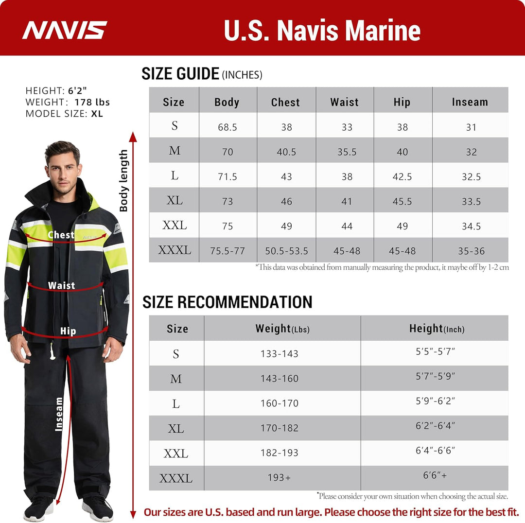 Navis Marine Herren Arbeitshose – wasserdichte Latzhose mit Hohem Bund, Verstärkten Knien & Verstell