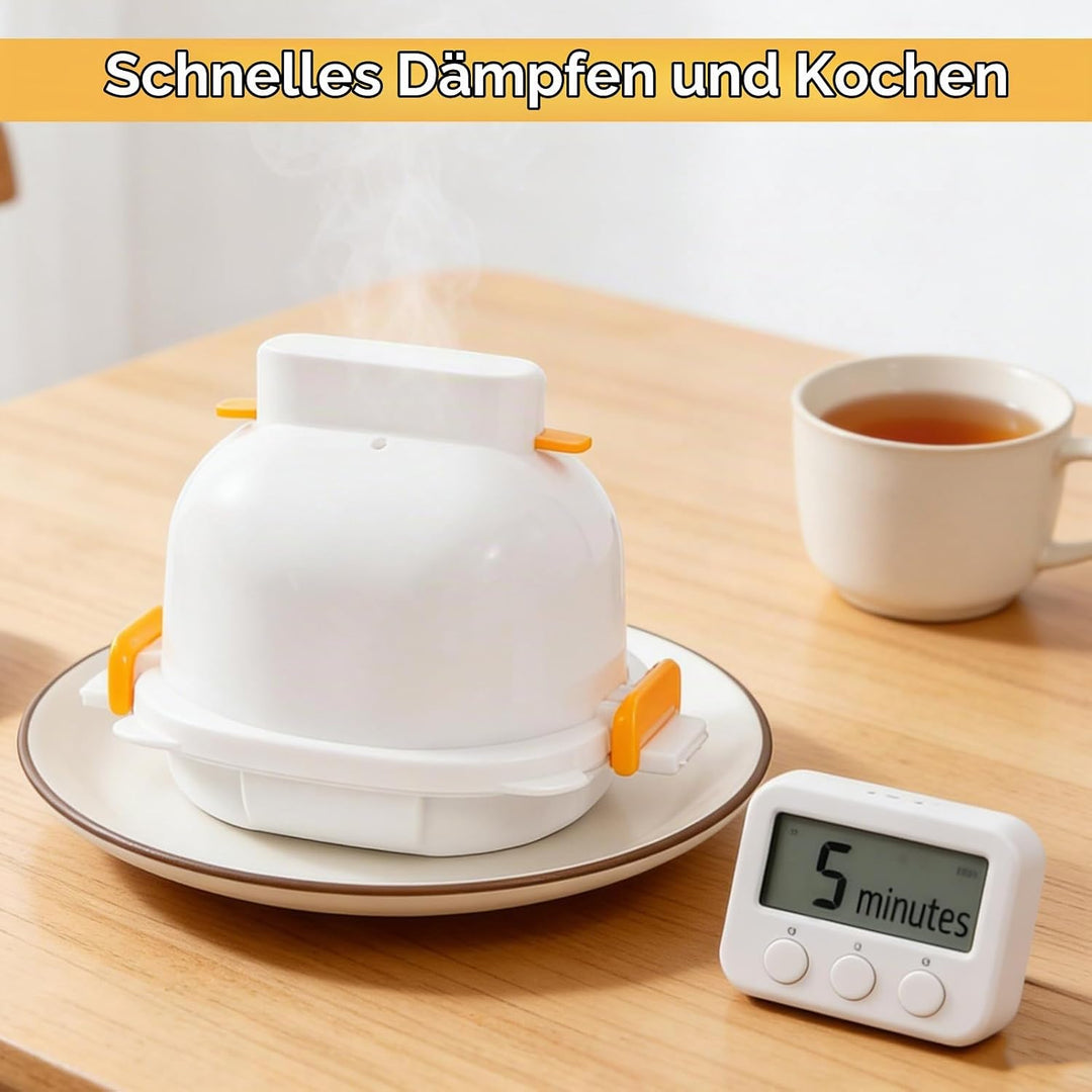Mikrowellen-Eierkocher, 4 Eier, schnellgekochter Eierkocher, Eierdampfer, Mikrowellen-Eierpochierer,