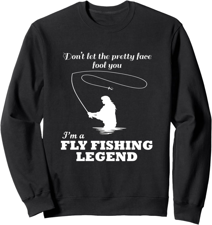 Fliegenfischerin Forellenfischerin Witziges Zitat Sweatshirt