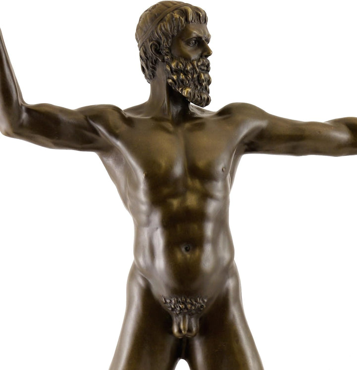 Kunst &amp; Ambiente - Griechische Mythologie - Bronzeskulptur - Zeus Figur - signiert - Bertel Thorvald