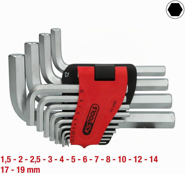 Innensechskant-Winkelstiftschlüssel-Satz, im Klapphalter, 14-tlg.1, 5-19mm