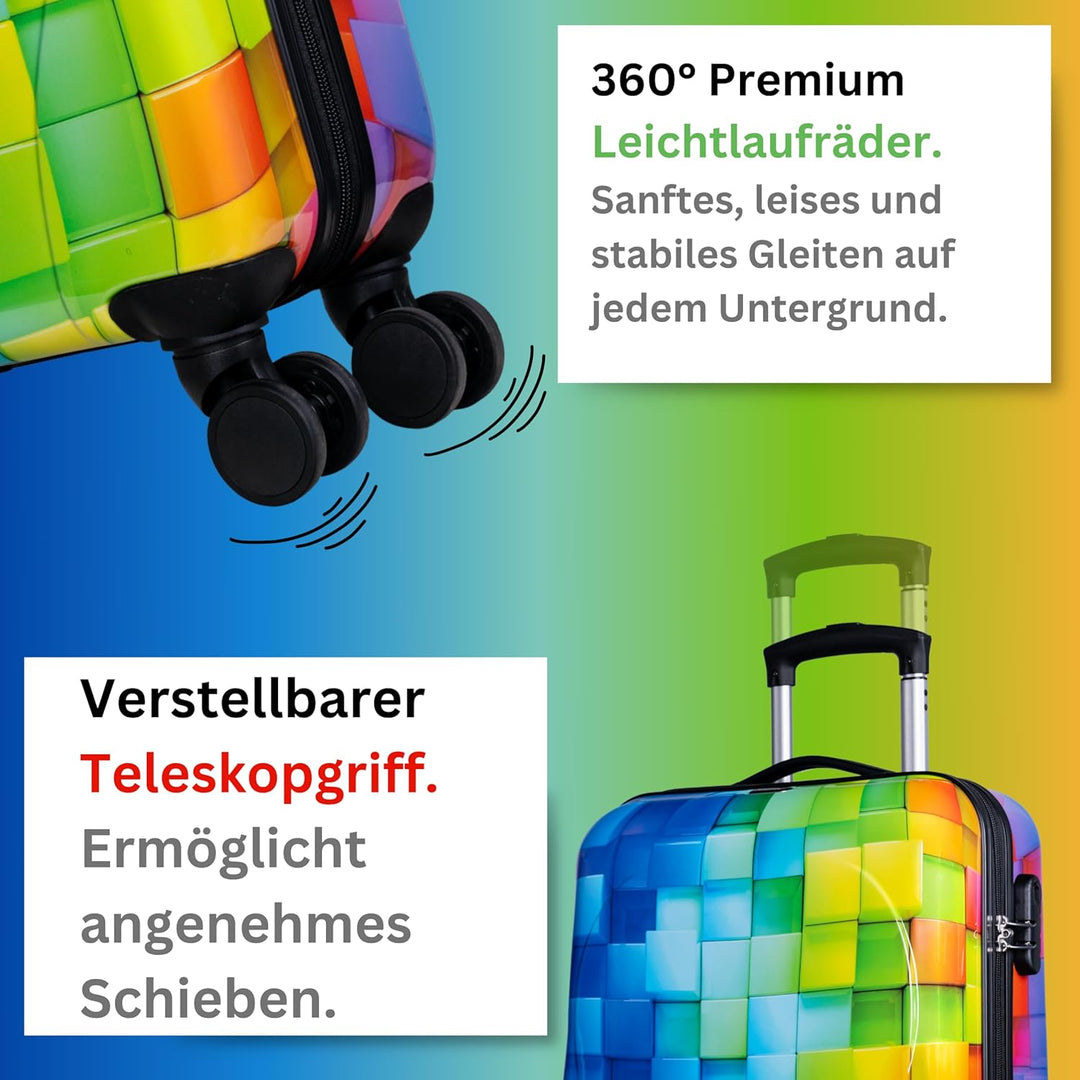 NOWI Hartschalenkoffer XL Gross – 102L Volumen – 8 Rollen 360° drehbar – Leichter ABS Koffer mit Zah