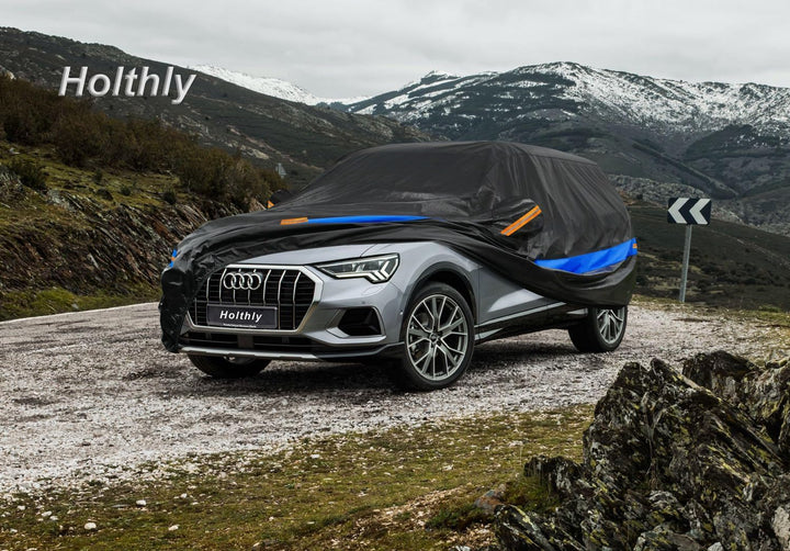 SUV Autoabdeckung Wasserdicht Atmungsaktiv,Auto-Abdeckplane für Vollgarage,Regen,Sonne,Staub und UV-