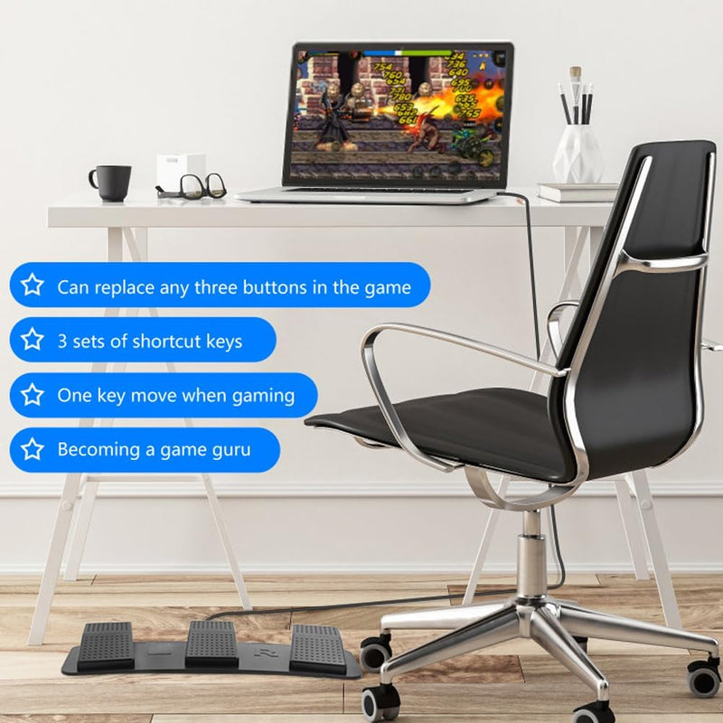 PCsensor Fusspedal, PC, Dreifach-Fussschalter, programmierbare Tastatur, Hotkey, Videospiel, Büroaus