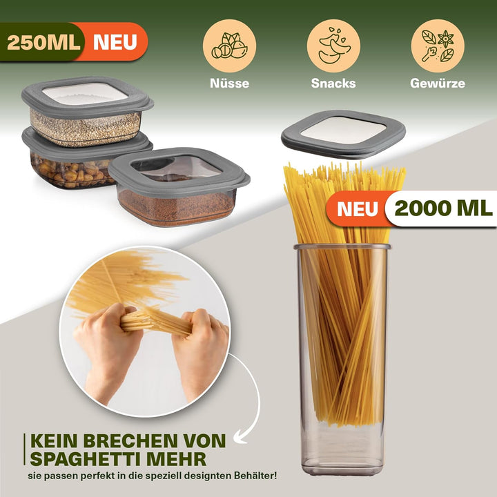 Vorratsdosen mit Deckel Luftdicht, 20er Vorratsbehälter Set BPA-Frei, Vorratsdose zur Müsli Mehl Auf