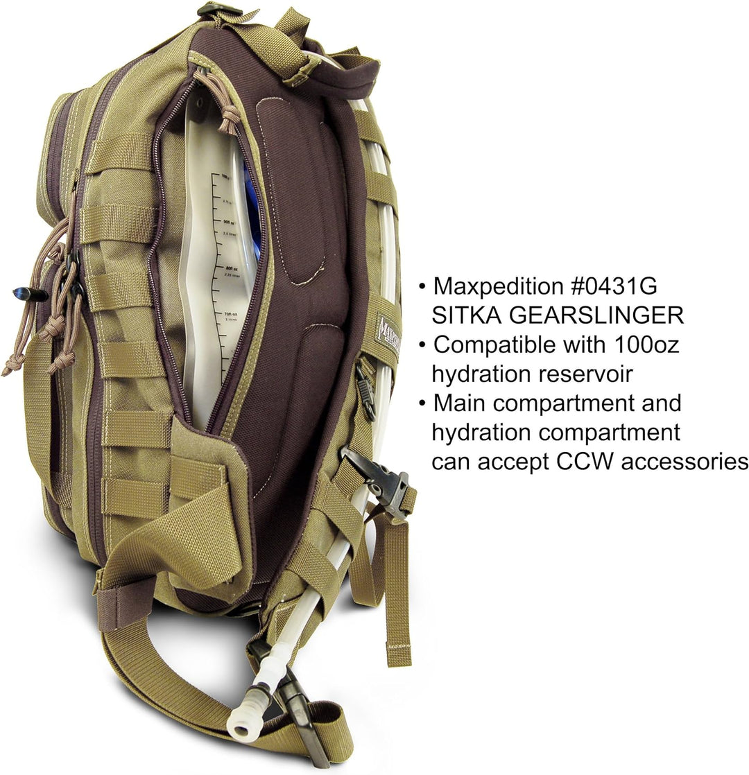 Maxpedition Gearslinger Sitka, 10 liters Khaki-foliage, Khaki-foliage