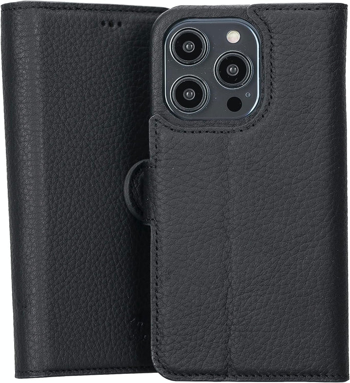Solo Pelle Lederhülle kompatibel für iPhone 14 Pro in 6.1 Zoll abnehmbare Hülle (2in1) inkl. Kartenf