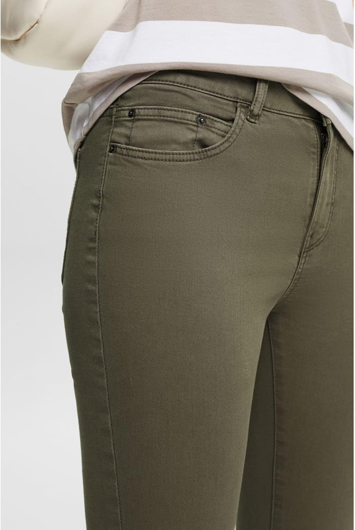 edc by Esprit Stretch-Pants mit Organic Cotton 34 Dunkles Khaki, 34 Dunkles Khaki