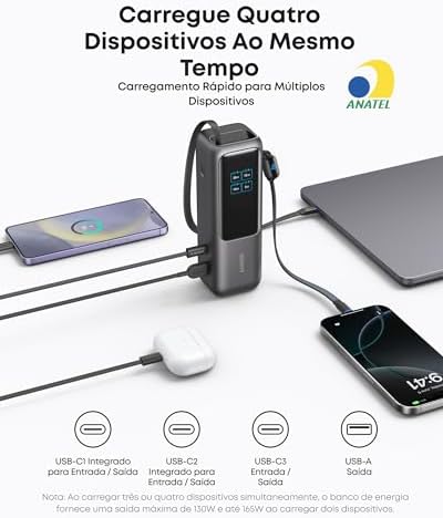 Anker 100W USB C Kabel [2 Stück 1,8m]+Anker 165W 25000mAh Laptop Powerbank
