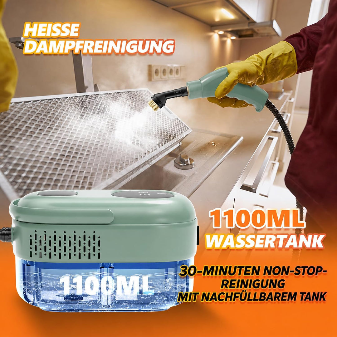 Dampfreiniger, Dampfreiniger Handgerät, 1.1L Wassertank, 15 Sekunden Aufheizzeit, Hochdruck Steam Cl