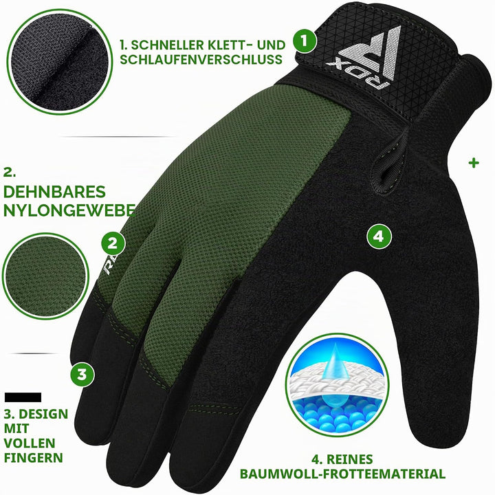 RDX Fitness Handschuhe Vollfinger Damen Herren, Gewichtheben Touchscreen Trainingshandschuhe, Bodybu