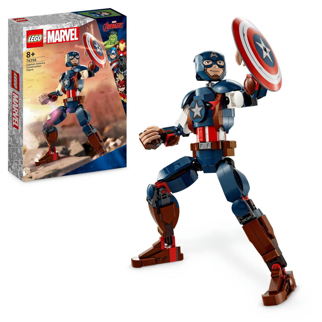 LEGO 76258 Marvel Captain America Baufigur, Superheld mit Schild, Avengers BAU-Spielzeug und Sammelf