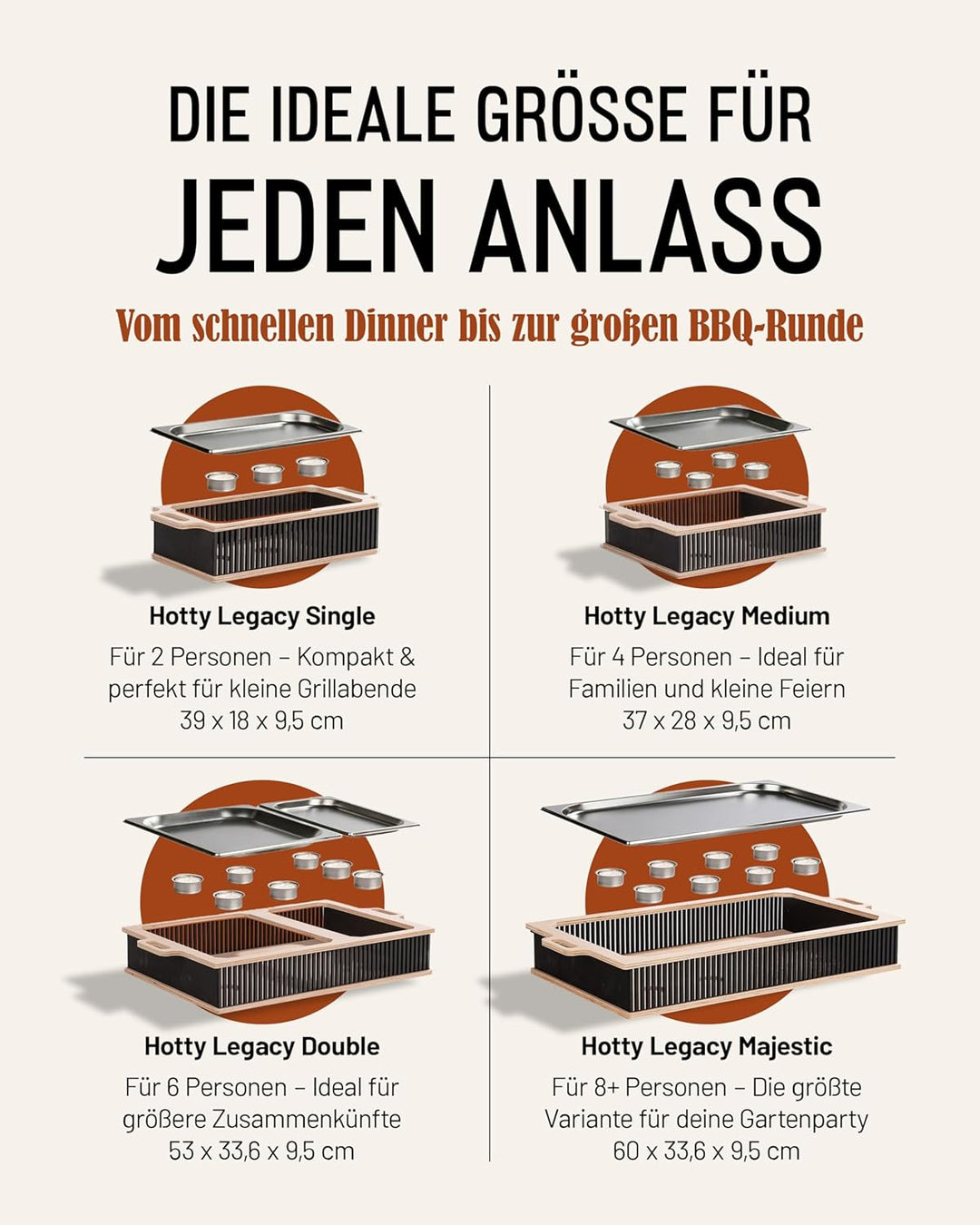 INEXTERIOR Hotty Legacy – Warmhalteplatte fürs Grillen - Grillgut Stövchen mit BBQ-Design – Speisenw