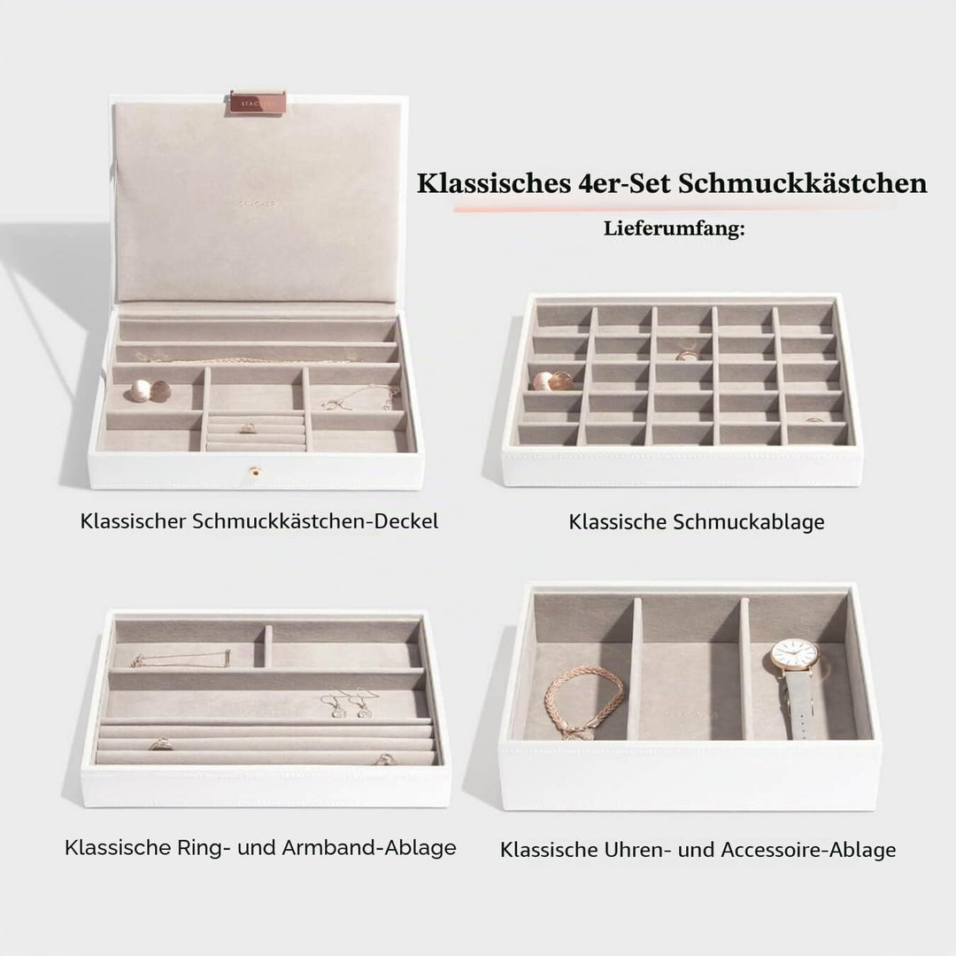 Stackers Weiss & Roségold Klassisch Schmuckschatulle -4 White & Rose Gold, White & Rose Gold