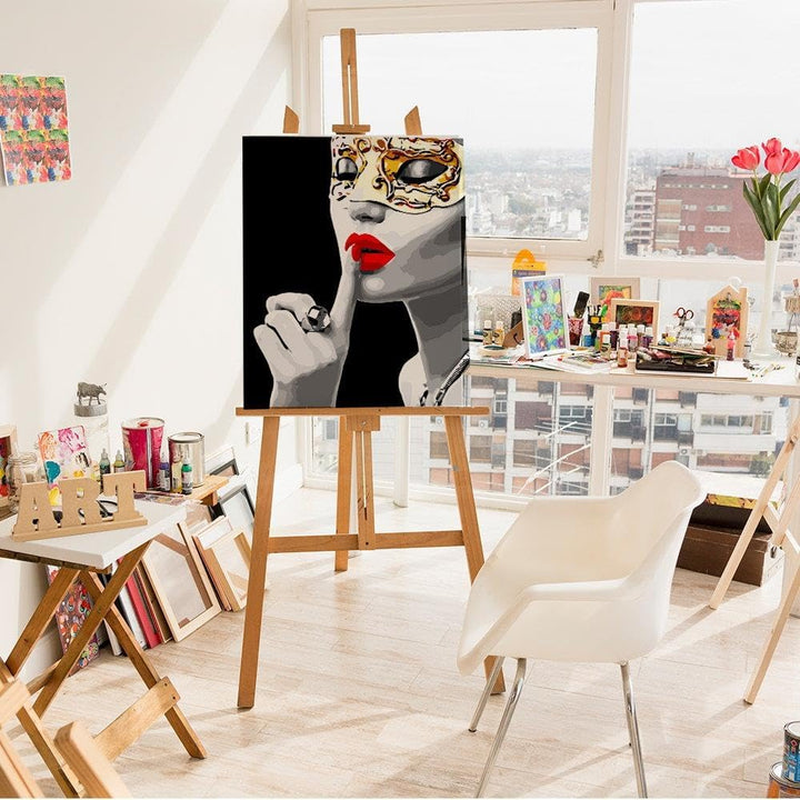 Artnapi Malen nach Zahlen Erwachsene mit Rahmen | DIY Handgemalt | Maskiertes Mädchen | Kit für Anfä