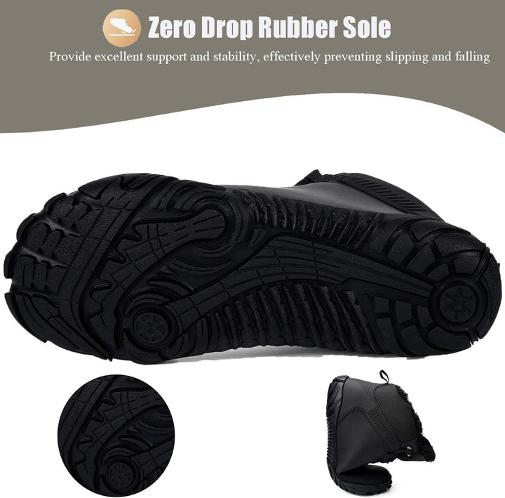 Sisttke Barfussschuhe Herren Damen Winter Gefüttert Wasserdicht Winterschuhe Outdoor rutschfeste Sch