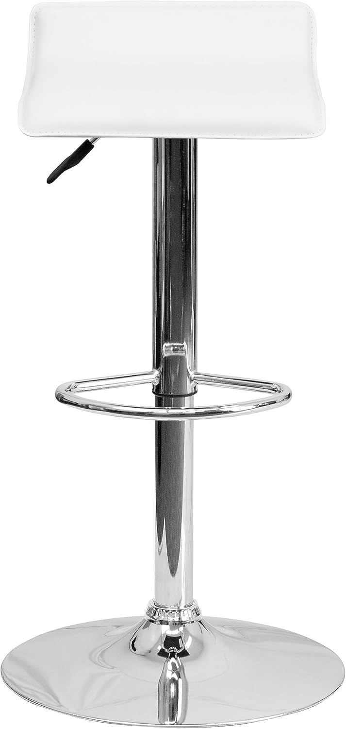 Flash Möbel modernes schwarz Vinyl höhenverstellbar Barhocker mit Chrom Sockel, Hartholz Mikrofaser,