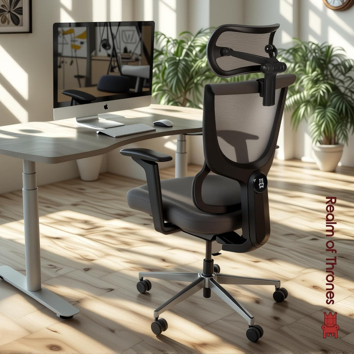 Realm of Thrones Admiral Ergonomischer Bürostuhl - verstellbar (Sitz/Rücken), 4D-Armlehnen, 3D-Kopfs