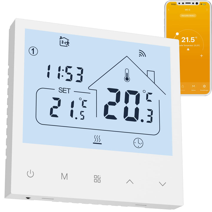 Fussbodenheizung Thermostat Digital, Beok Smart WiFi Thermostate für Wasser Fussbodenheizung und Gas
