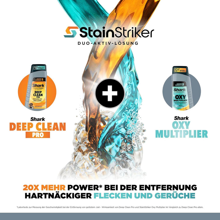 Shark StainStriker Fleckenreiniger mit 5 Aufsätze inkl. Haustier-, Fugendüse & Schlauchreiniger, 2x