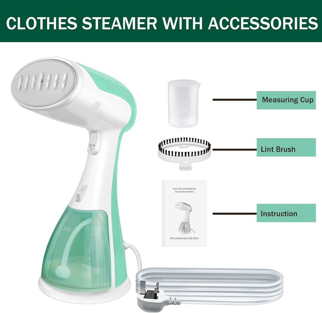 Dampfglätter Wäschedampfer für Kleidung mit 300ml Wassertank, 1,5m Netzkabel, für vertikales und hor