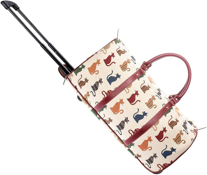 Signare Gobelin-Reisetasche Übernachtungstaschen Wochenendtasche mit Rad für Frauen mit Gartenblume