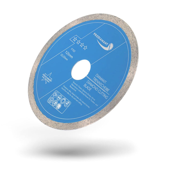 PRODIAMANT Profi Diamant-Trennscheibe PRORIM 125 mm x 22,23 mm kein ausbrechen bei glasierten Fliese