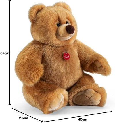 trudi 25611 Klassik Plüschtier Teddy Bär Ettore ca. 57 cm, Grösse XL, hochwertiges Stofftier mit wei